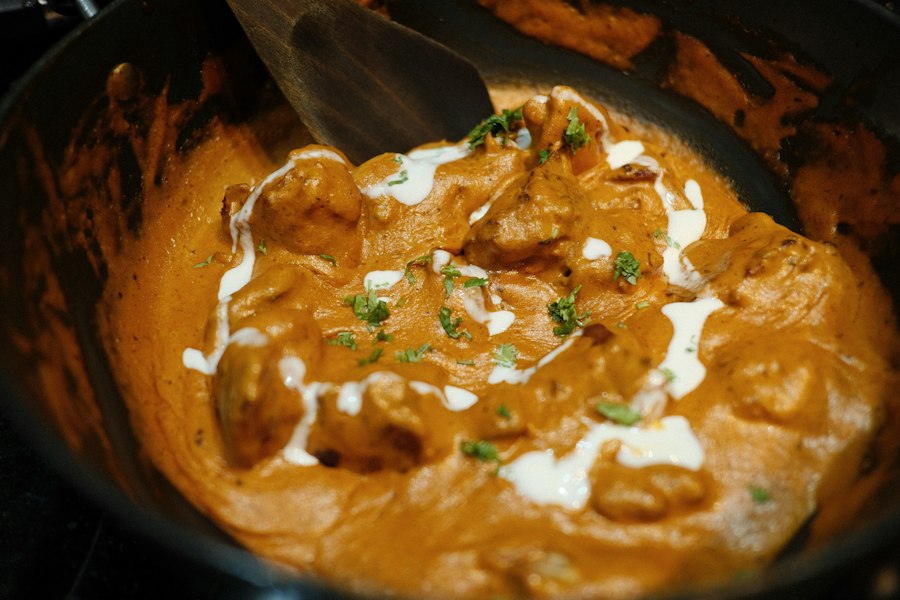 A slow-cooked handi curry