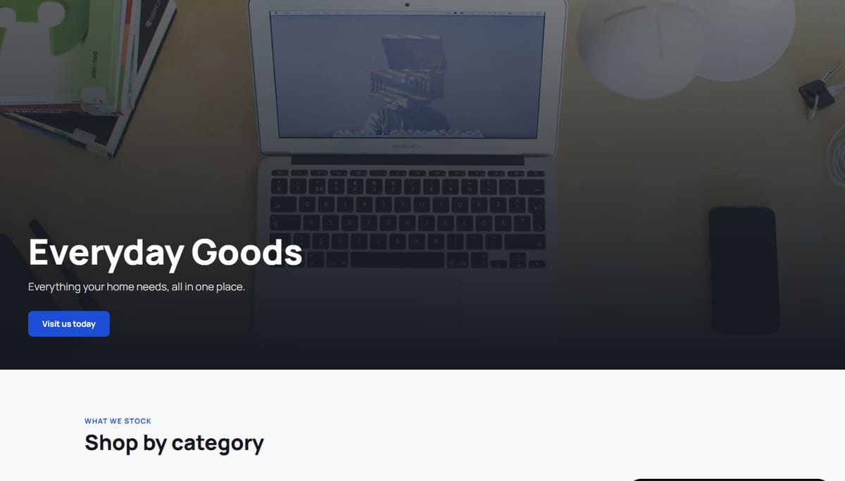 Everyday Goods website template